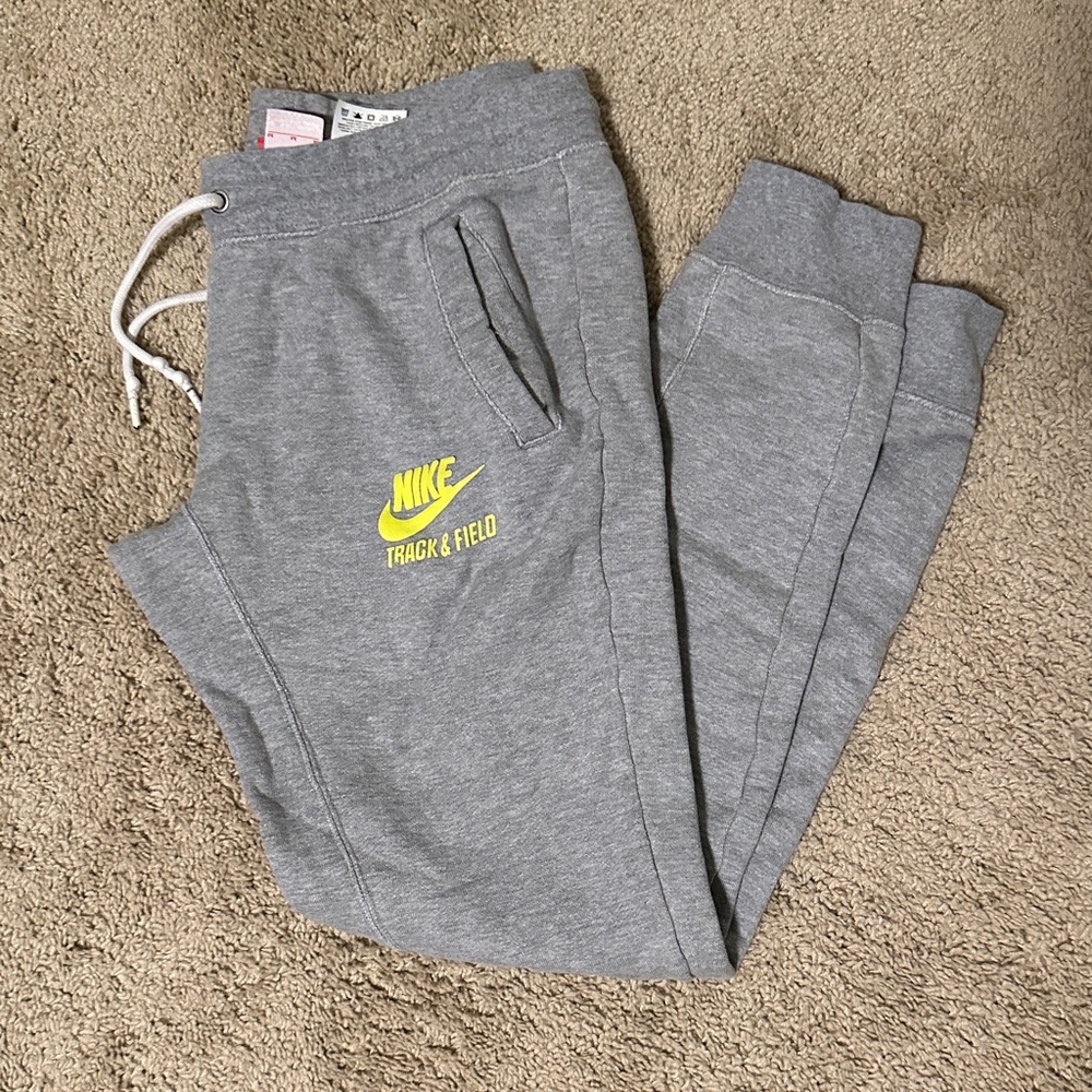 Nike women’s Gray and Yellow Joggers
